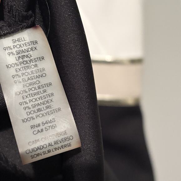 Calvin Klein Womens Sz 8 Sleeveless Color Block Black White Sheath Formal Dress - Picture 6 of 7